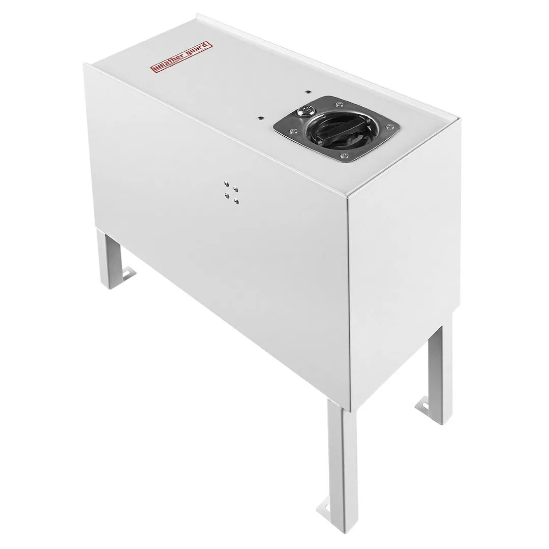 9010-3-01 – WEATHERGUARD Console, Floor Mount 7 Inch Width x 20 Inch Height x 20 Inch Depth Lockable White Steel With...